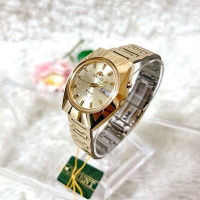Vintage Orient 3 Star Automatic Watch Gold 21 Jewels