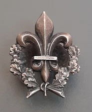 Insigne Politique Ligue Action Française Royaliste 1930 signé MELLERIO Camelots