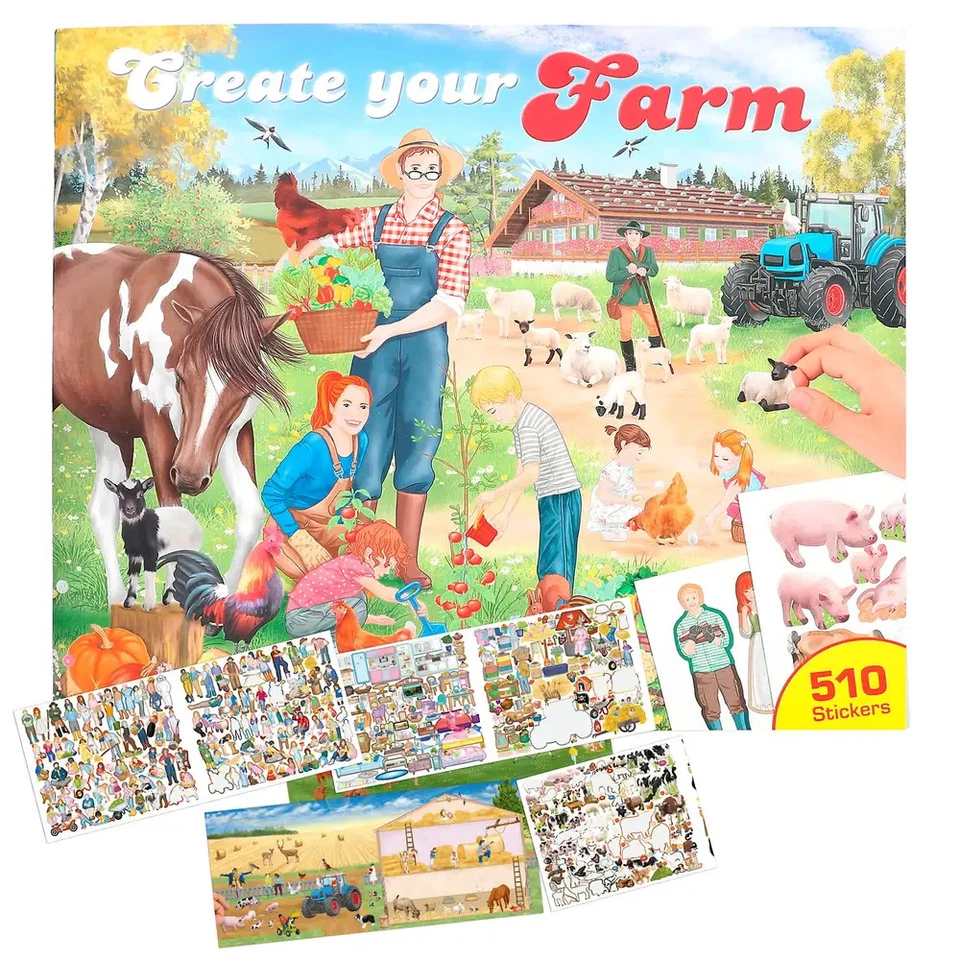 DEPESCHE VERTRIEB GMBH & CO. KG Create your Farm - Malbuch mit Stickern