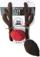 Reindeer Car Kit Antlers, Nose, Tail - Christmas Decoration Car Costume Auto Acc