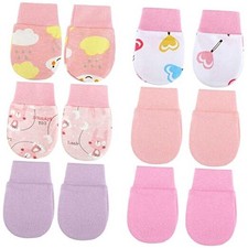 6 Pairs Newborn Baby Mittens No Scratch Gloves Infant Toddler Anti Scratch