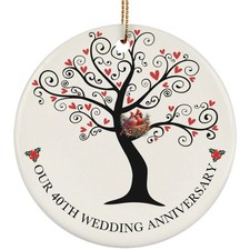 Cardinal Couple Love 40 Years Ornament 40th Wedding Anniversary Christmas Gift