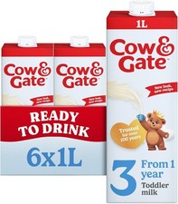 Cow & Gate 3 Toddler Baby Milk Ready to Use Liquid Formula 1-3 Years, 1 L Pack 6