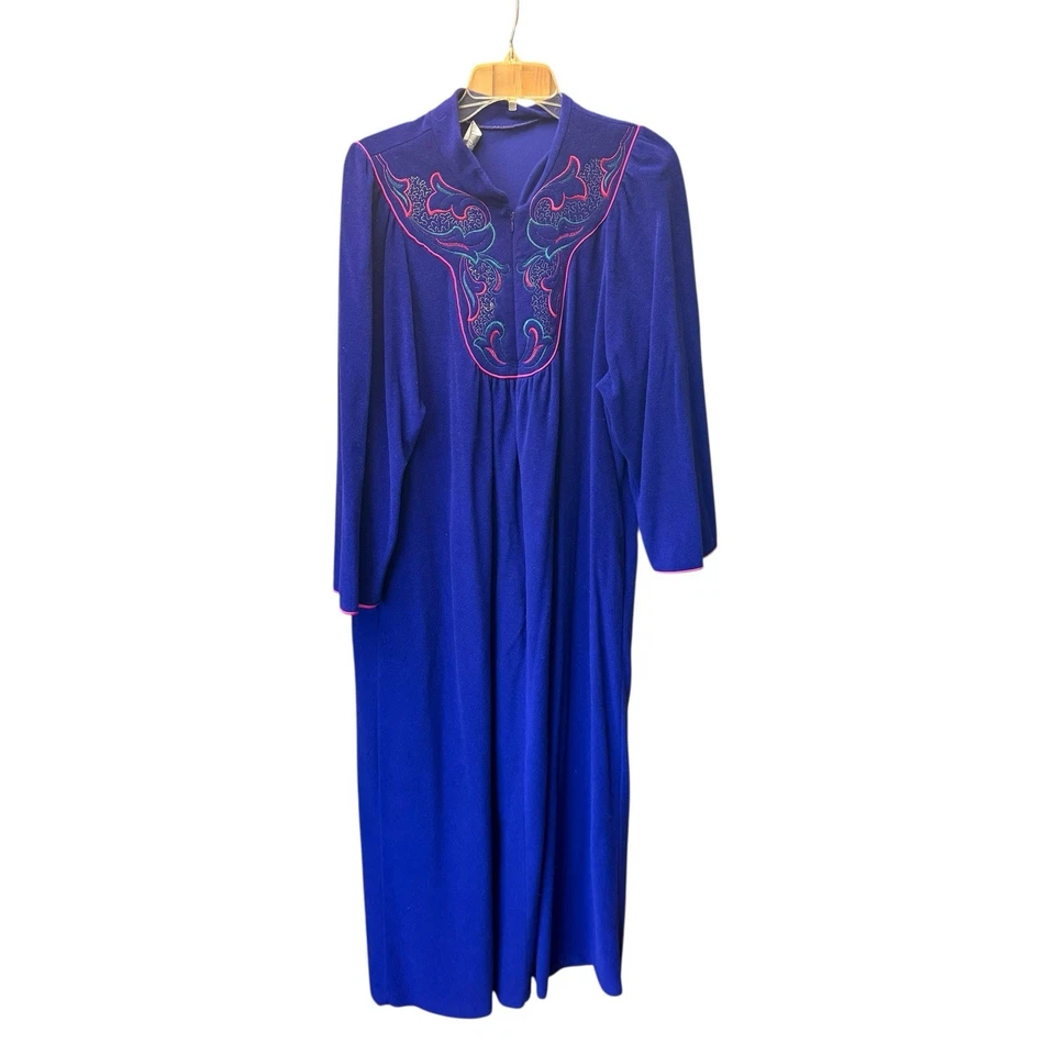 3 X винтажный лот Vanity Fair бархата дом пальто платье L халат фиолетовый розовый миссис Roper - Изображение 3 из 4