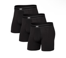 SAXX Men's Comfortable Daytripper Boxer Brief Fly 3 Pack Underwear, Black, XXL