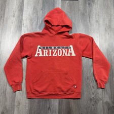 Vintage 80s Arizona Wildcats Russell Athletic Red Hoodie Mens Medium USA