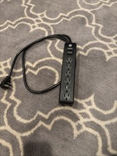 GE 33661 6-Outlet Surge Protector - Black, 6ft