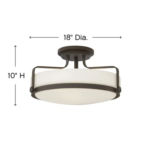 Hinkley Lighting 3643 Harper 3 Light 18"W Semi-Flush Bowl Ceiling - Bronze - Picture 3 of 10