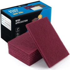 S SATC 6" x 9" Maroon General Purpose Scuff Pads,10 Pack Automotive Pads for