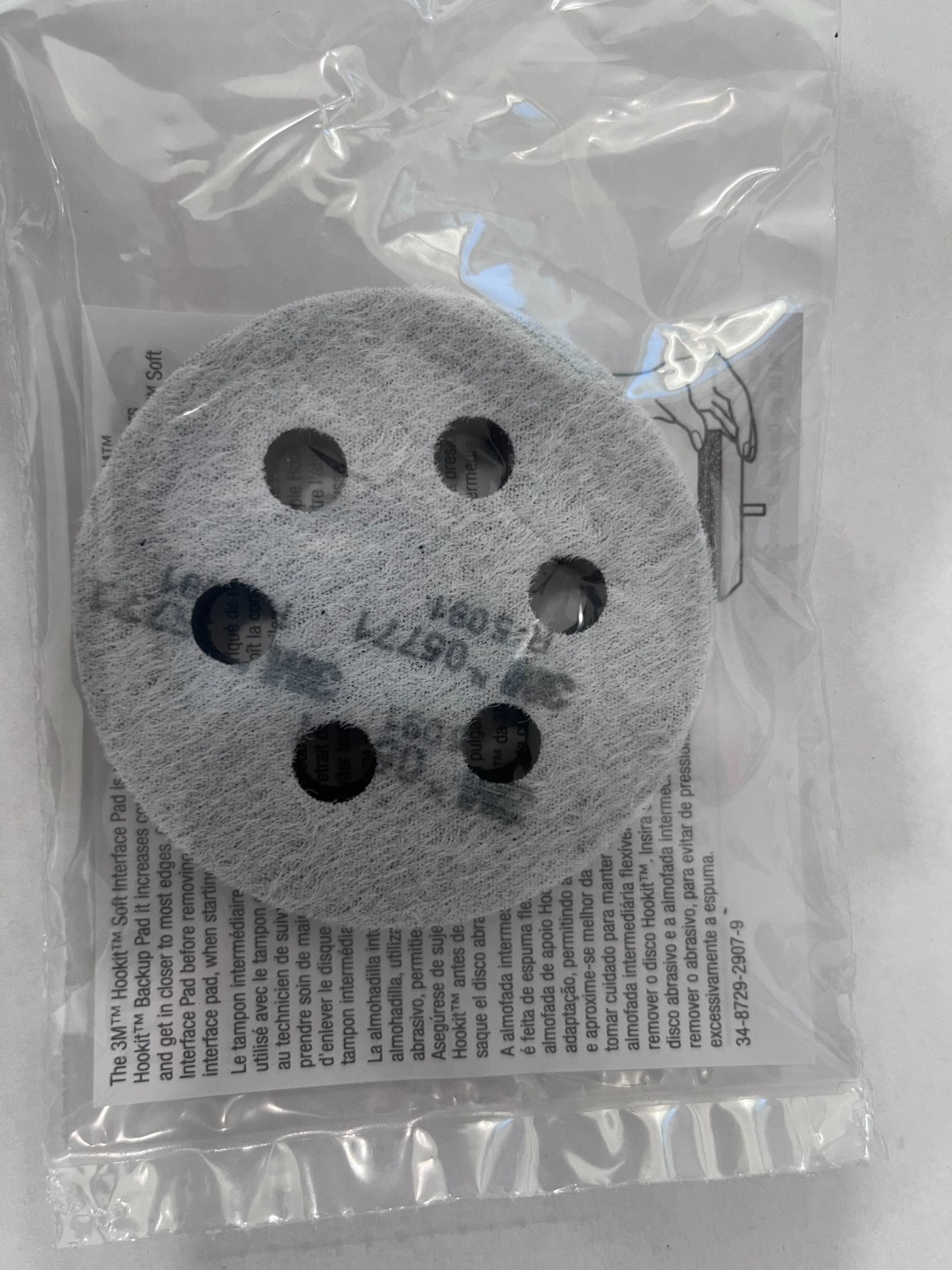 3M Disc Backing Pad: 3" Dia, Hook & Loop Soft Grade, 15000.000 Max RPM box of 10