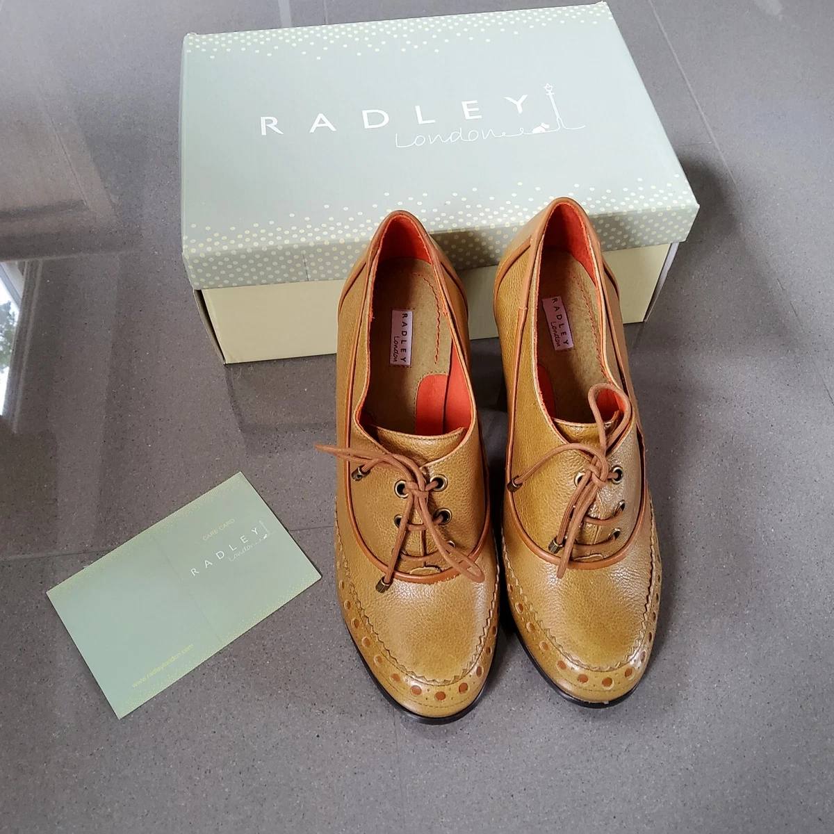 Tan heeled brogues sale