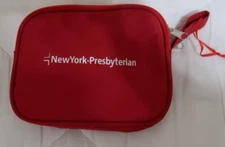 NY Presbyterian Amenity Toiletry Kit Cosmetic Bag in Red Kit Case 7 Items