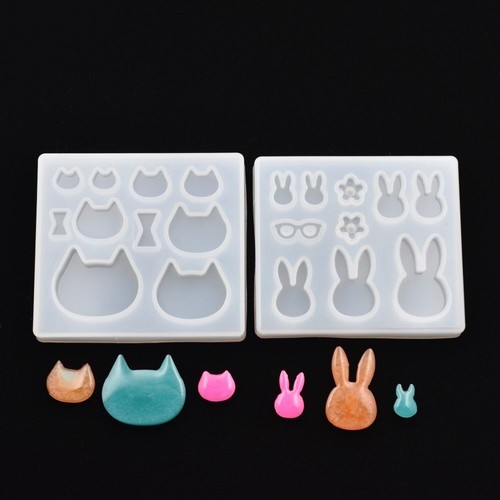 Cats Rabbit Pendant Resin Silicone Mold - Diy Earrings Charms Beads Molds 1pc - Picture 2 of 11