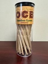 OCB BAMBOO Unbleached MINI Cone 100 Pack Cones w/Free Tube