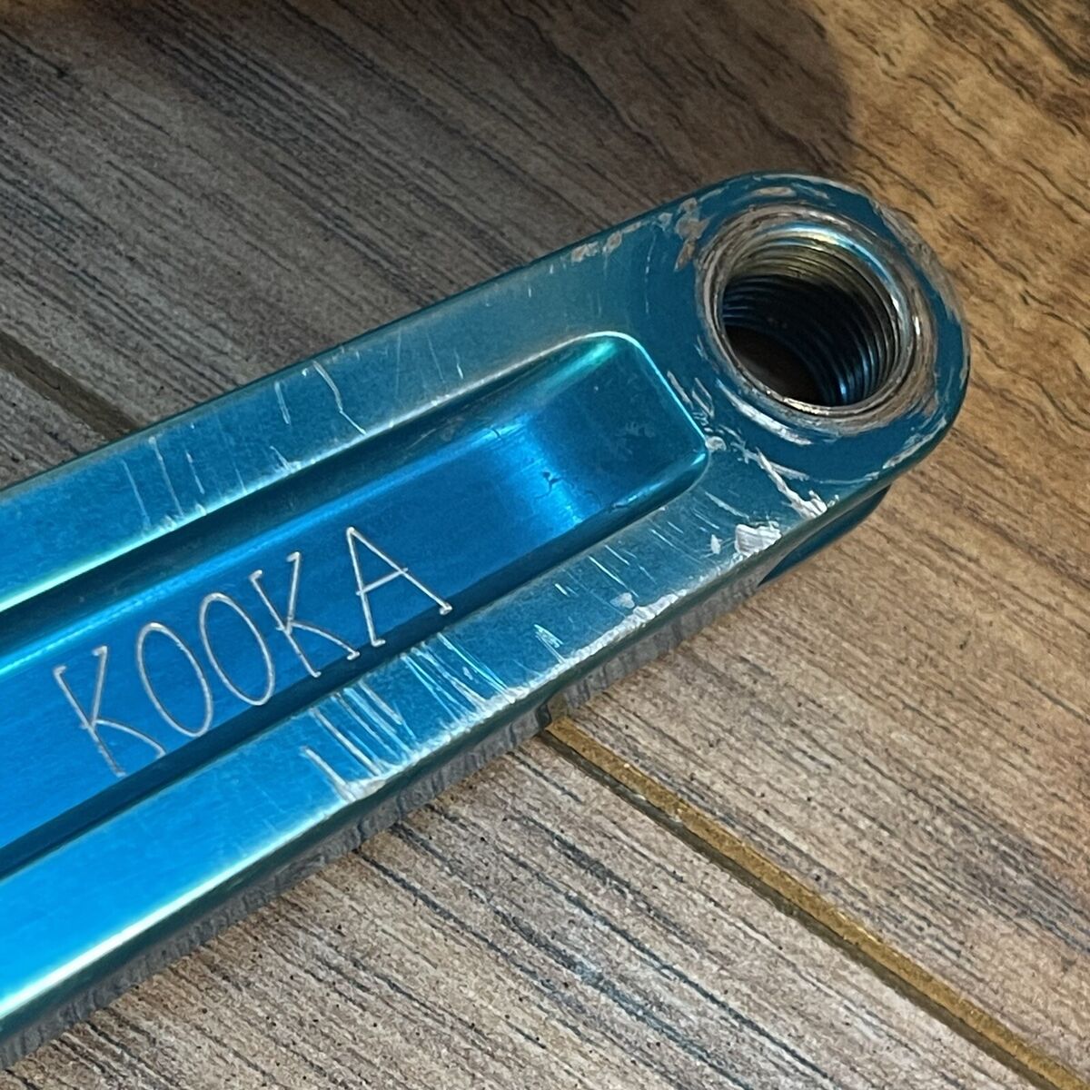 Vintage Kooka CNC Anodized Turquoise Red Crankset 175 94/58 Vintage Kooka CNC Anodized Turquoise Red Crankset 175 94/58