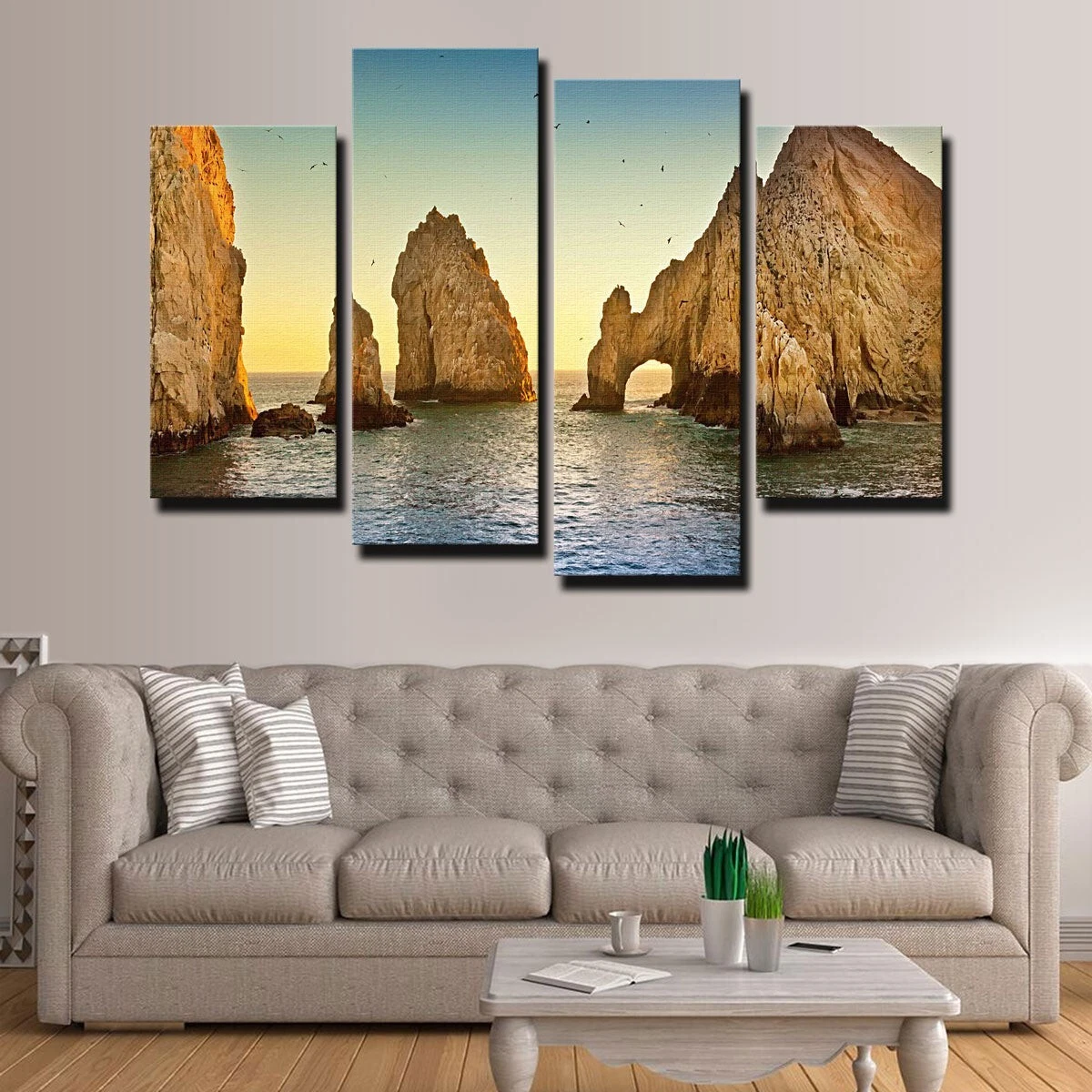 Beautiful Cabo San Lucas Arches Baja Sur Mexico 4 Piece Panel Canvas Wall Art