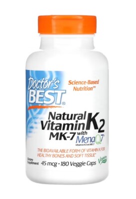 Doctor's Best natürliches Vitamin K2 MK-7 mit MenaQ7, 180 vegge Kaps