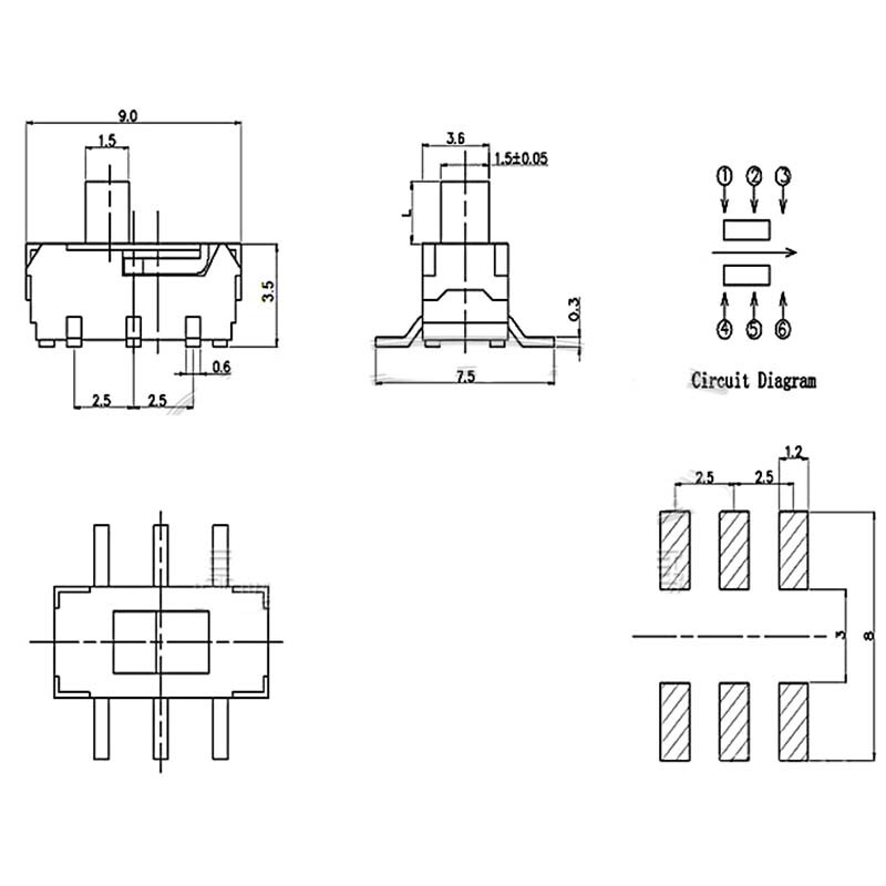 Interruttori A Scorrimento DPDT - 20 Pezzi 6 Pin Verticali - Foto 9