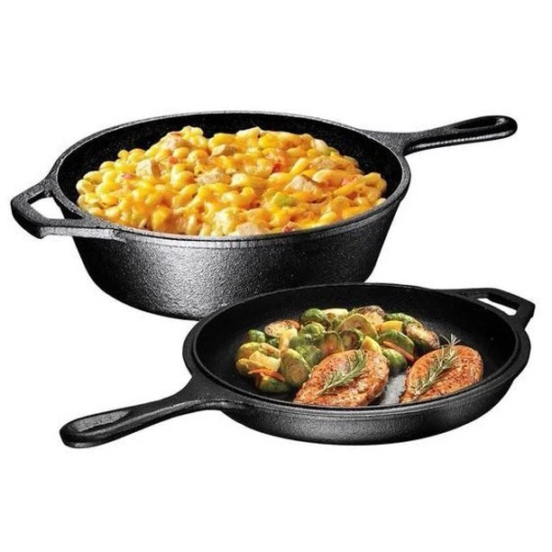 Cast Iron 3 Qt Pre-seasoned Combo Cooker