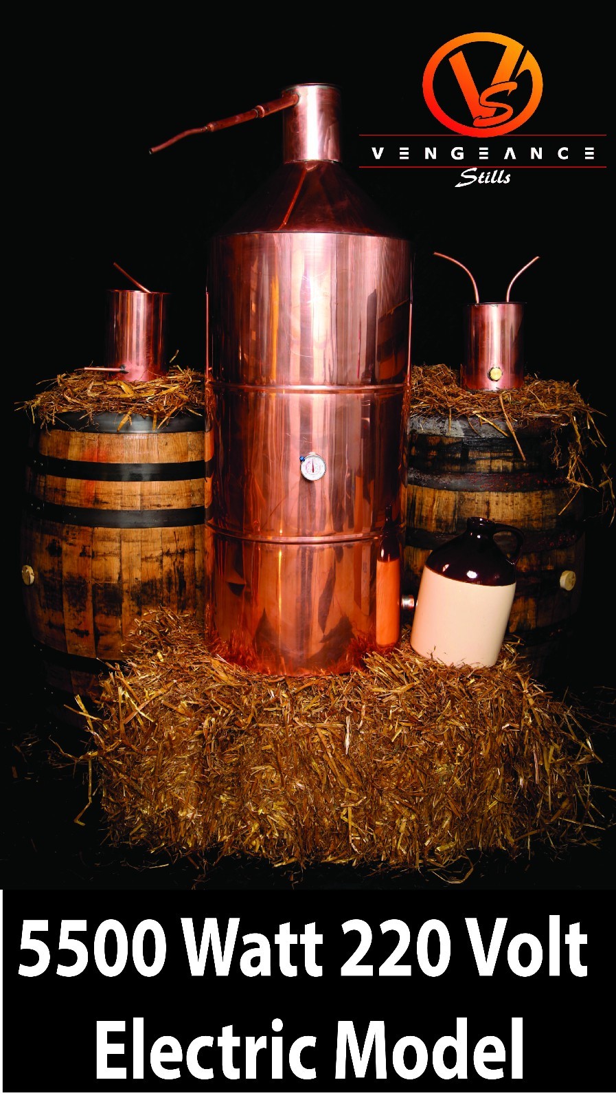 40 Gallon 5500 Watt ELECTRIC Copper Moonshine Still Complete Kit w/ Worm & Thump
