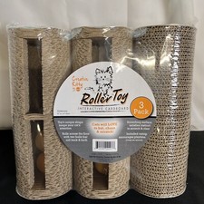K H Pet Products Creative Kitty Roller Toy Interactive Cardboard 3 Pack NEW