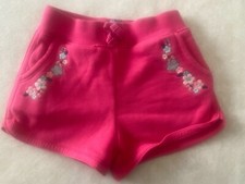 Baby Gap Girls Pink Shorts with Floral Embroidery on Pocket size 12-18 Months
