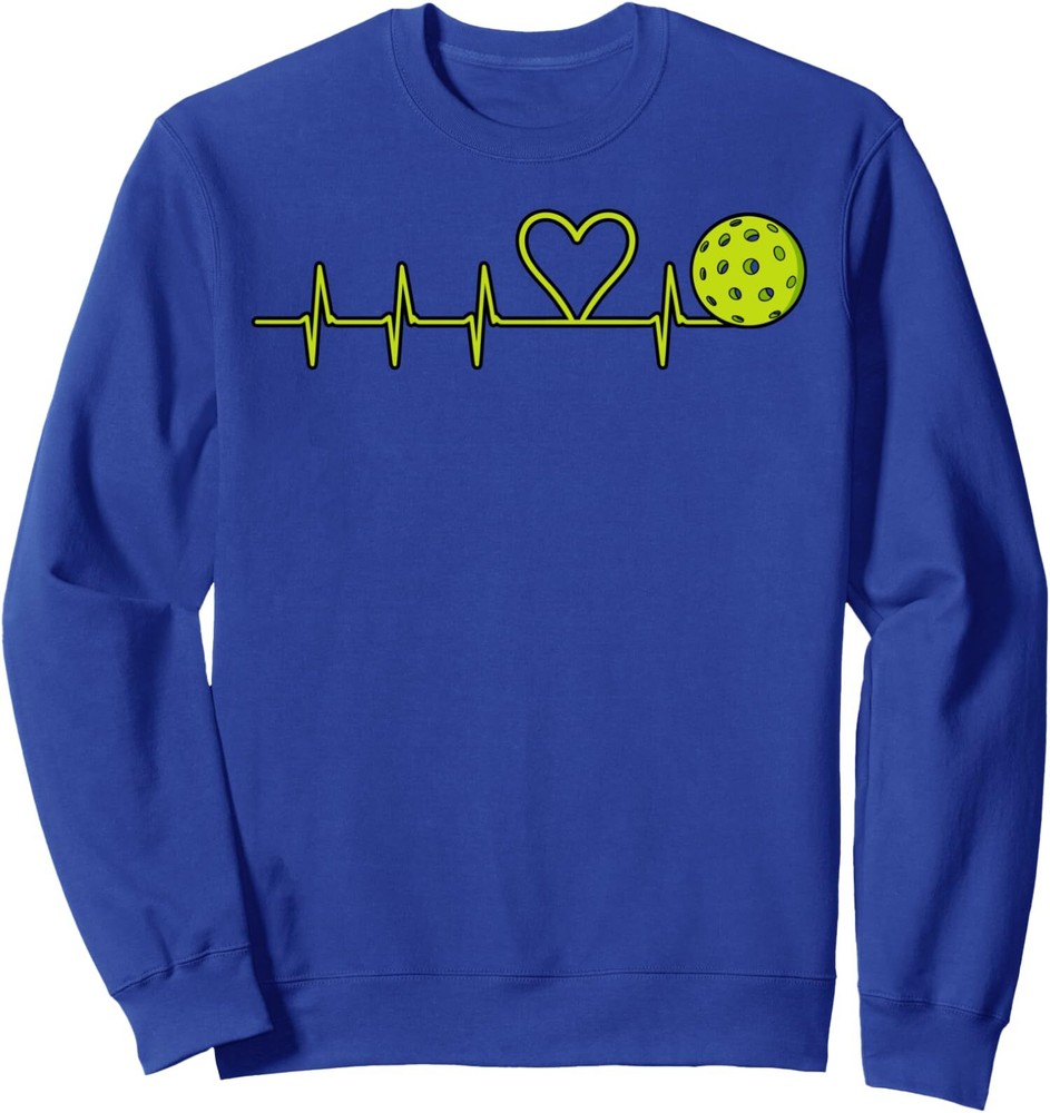 Pickleball Heartbeat Racket Sports Lovers Players Unisex Crewneck Sweatshirt