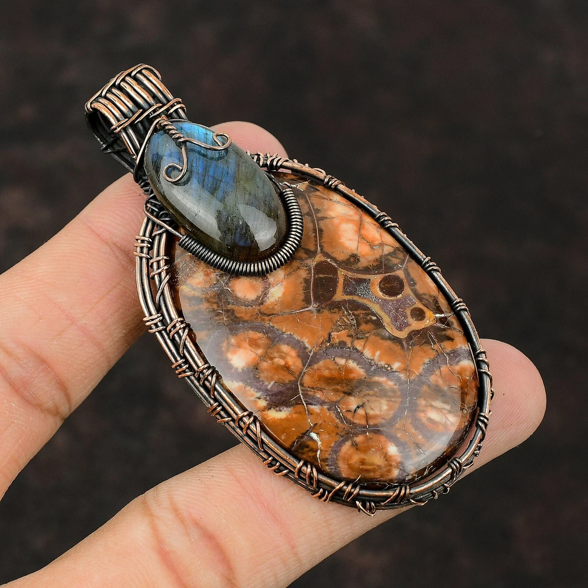 Colgante De Lágrima De Piedra Natural Labradorita - Pulido, Con Cadena Ajustable, Amuleto De Energía Y Equilibrio