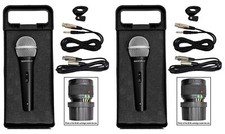 2 Rockville RMC-XLR Dynamic Cardioid Professional Metal Microphones W/XLR Cable