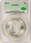 1881-S $1 Morgan Silver Dollar CAC MS64