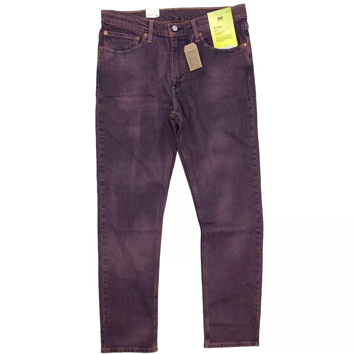 Levi s 511 Slim Men s Jeans Red Garment Dye Burgundy Stretch Fit