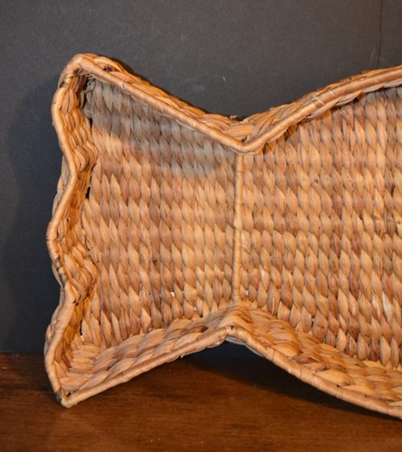 Wicker Fish Serving Platter Bread Basket Fish & Loaves EUC WIRE FRAME WINE - Imagen 7 de 9