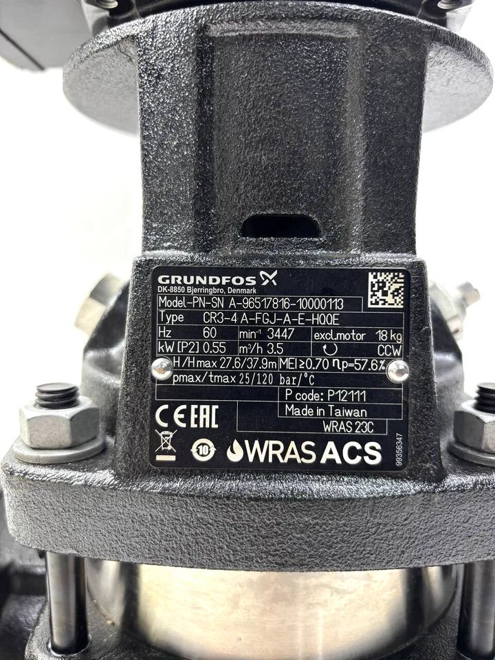 Grundfos CR 3-4 A-FGJ-A-E-HQQE 96517816 Vertical multistage centrifugal pump New - Image 3 of 4