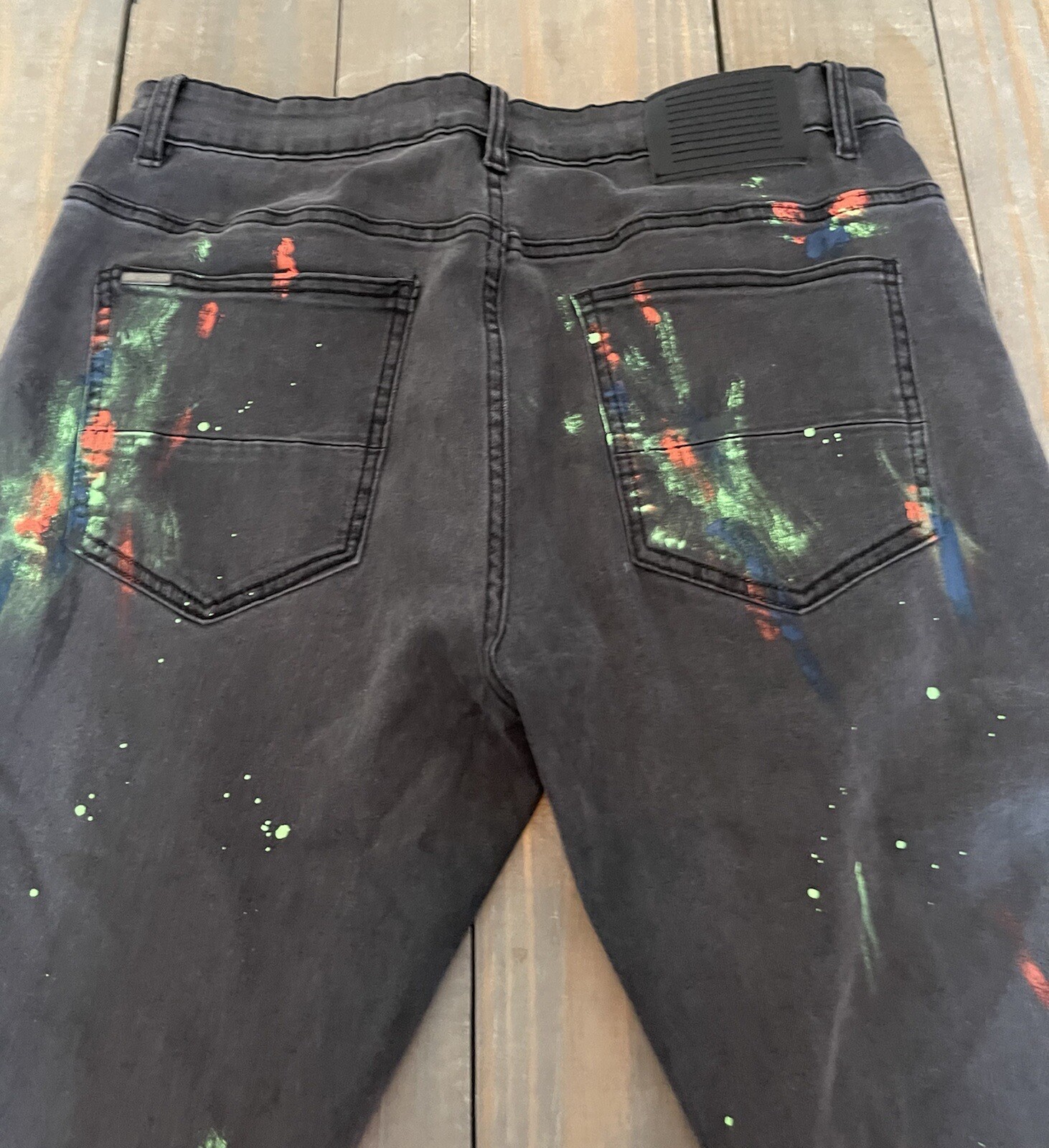 Serenede Black Paint Splatter Mens Denim Jeans 36X32 … Gem