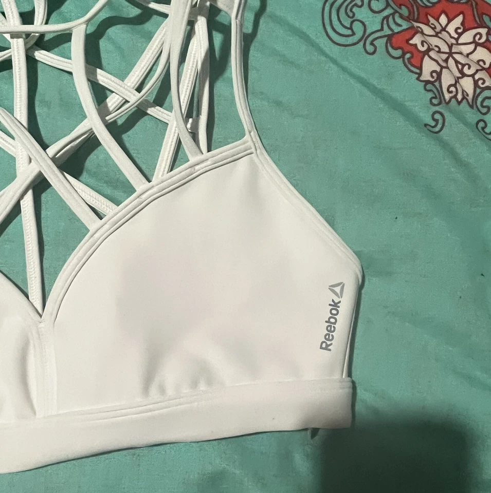 Reebok BR6244 Womens Dance Strappy Bra, White M - Image 3 of 4