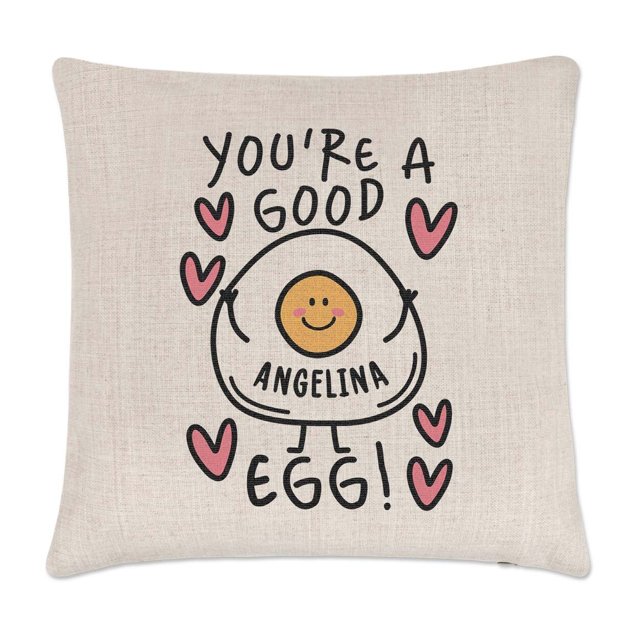 Personalised You're A Good Egg Cushion Cover Pillow Thank You Love Valentines