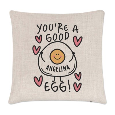 Cuscino 40x40 Gift Base: Simpatica Federa In Lino Con Stampa 'I Just Ciambella Know What I'd Do Without You'