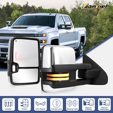 Pair Silver Tow Mirrors For 2014-2019 Chevrolet Silverado Gmc 1500 Leftright