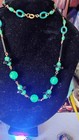 TRUE ART DECO CZECH GLASS GREEN BLACK NECKLACE URANIUM GLOWY GLASS 24" FABULOUS  — photo 5