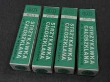 Menge 4 Vintage Glasspritzen 10 ml Polen Medizin Sammlerst&uuml;ck Neu aus altem...