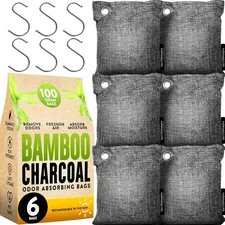 Charcoal Odor Absorber for Strong Odor (6 Pack, 100G Each), Bamboo Charcoal Air 