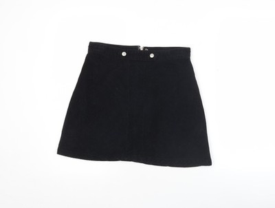 Glassons Damen schwarz Cord A-Linie Minirock Größe 8