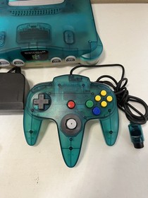 Nintendo 64 N64 Ice Blue Clear Console w/ Matching OEM Controller - Region Free