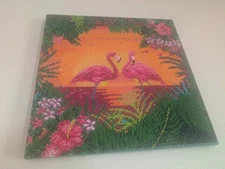 CRAFT BUDDY PAIR Of FLAMINGO KIT, No Framing Necessary! BEAUTIFUL!!