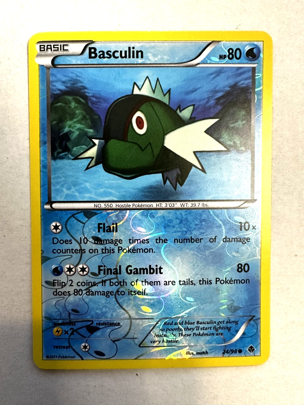 Basculin Reverse Foil Pokémon Black & White: Emerging Powers #24/98 NM or better