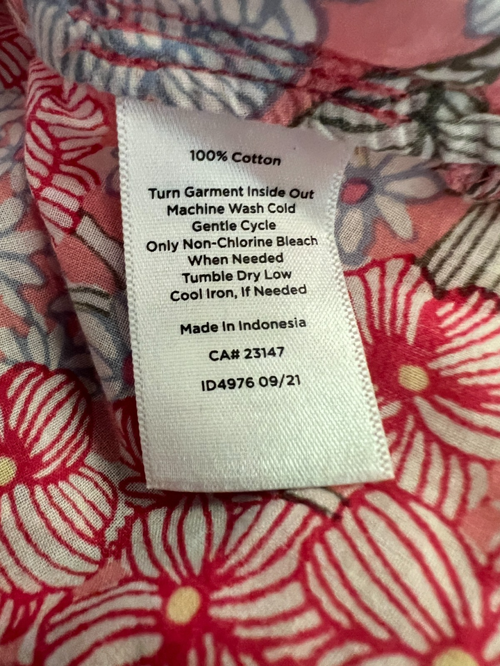 Talbots Womens Top Sleeveless Lightweight Pink Floral Top Ruffle Edge ...