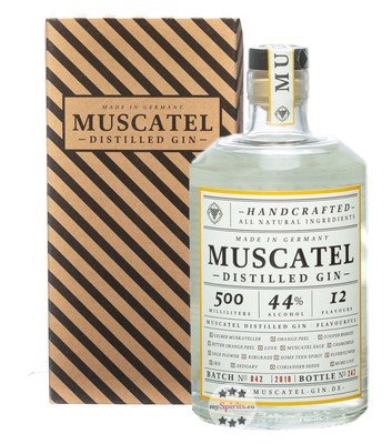 Muscatel Distilled Gin / 44 % Vol. / 0,5 Liter-Flasche