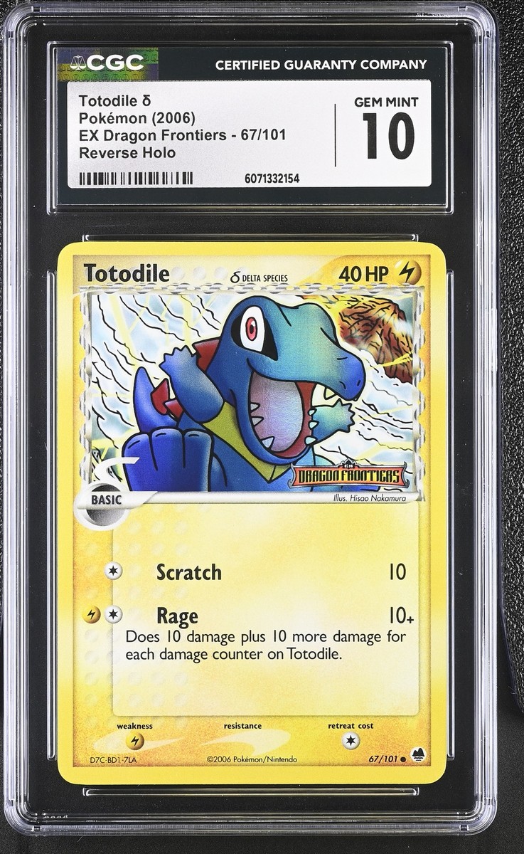CGC 10 Totodile EX Dragon Frontiers 67/101 Reverse Holo Stamped
