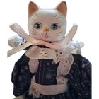 Anthropomorphic Cat Wearing Cottage Dress Soft Body Ceramic Head Feet Cat — photo 3