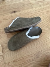 Jenni Kayne Shearling-Lined Moc Clog Sz. 40 / 9 Olive Green EUC